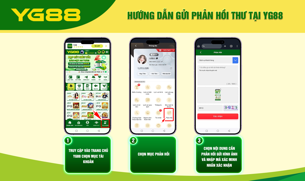 HƯỚNG DẪN GỬI PHẢN HỒI THƯ TẠI YG88