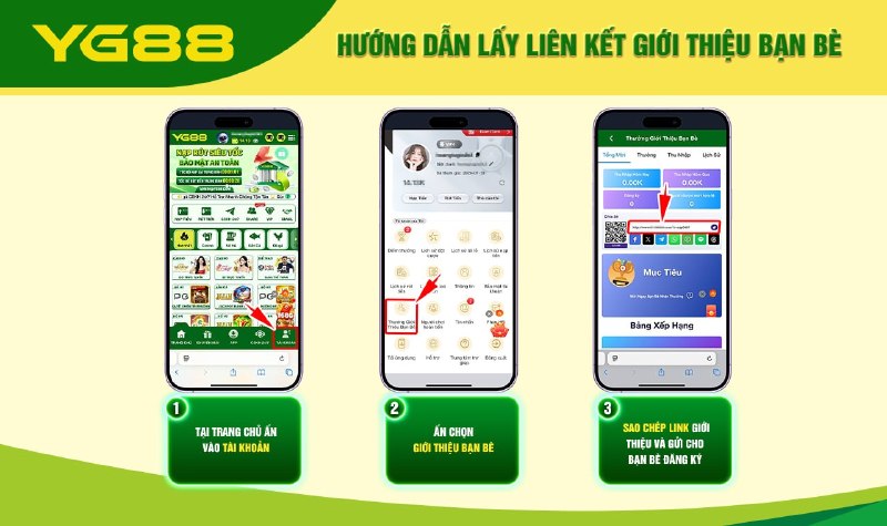 HƯỚNG DẪN LẤY LIÊN KẾT GIỚI THIỆU BẠN BÈ YG88