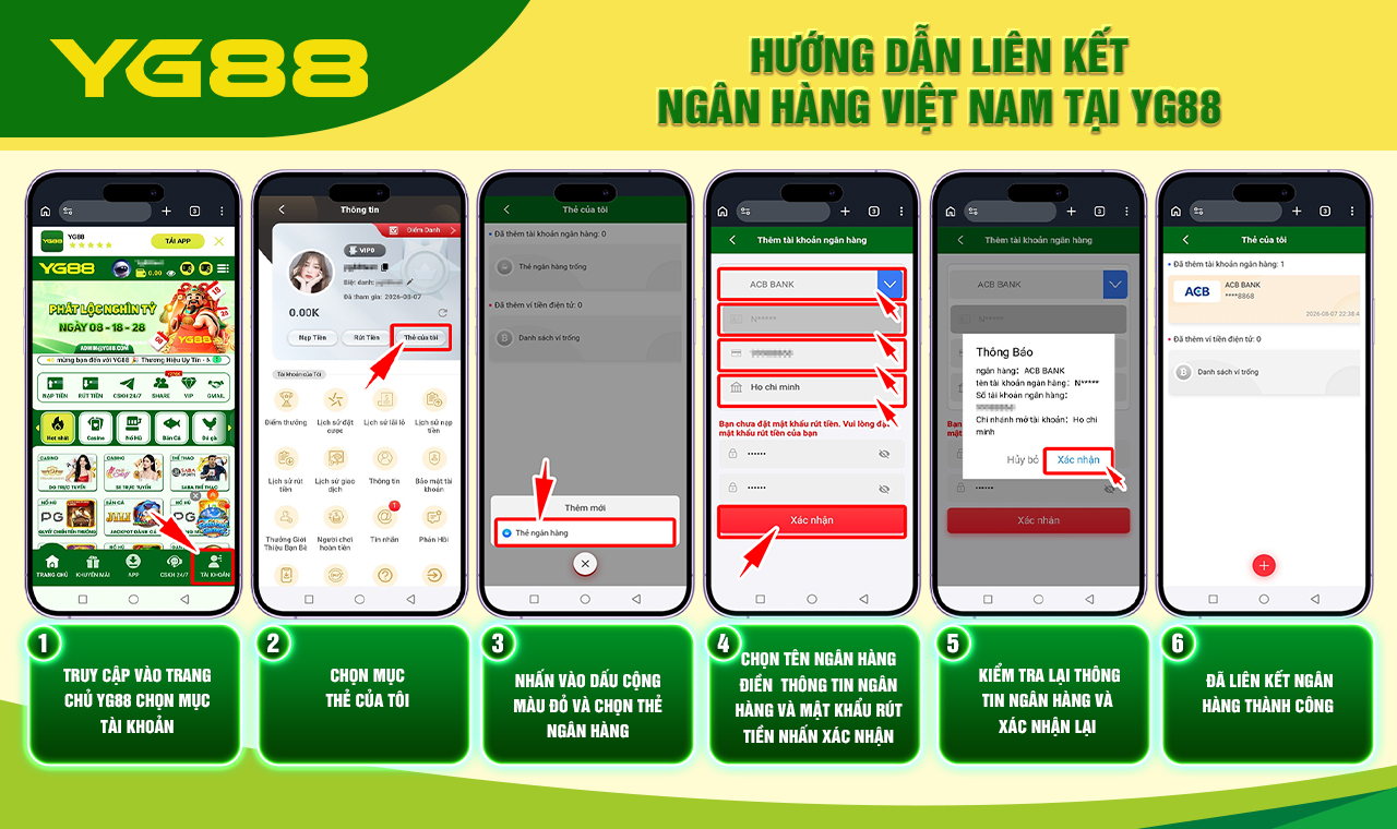 HƯỚNG DẪN LIÊN KẾT NGÂN HÀNG VIỆT NAM TẠI YG88