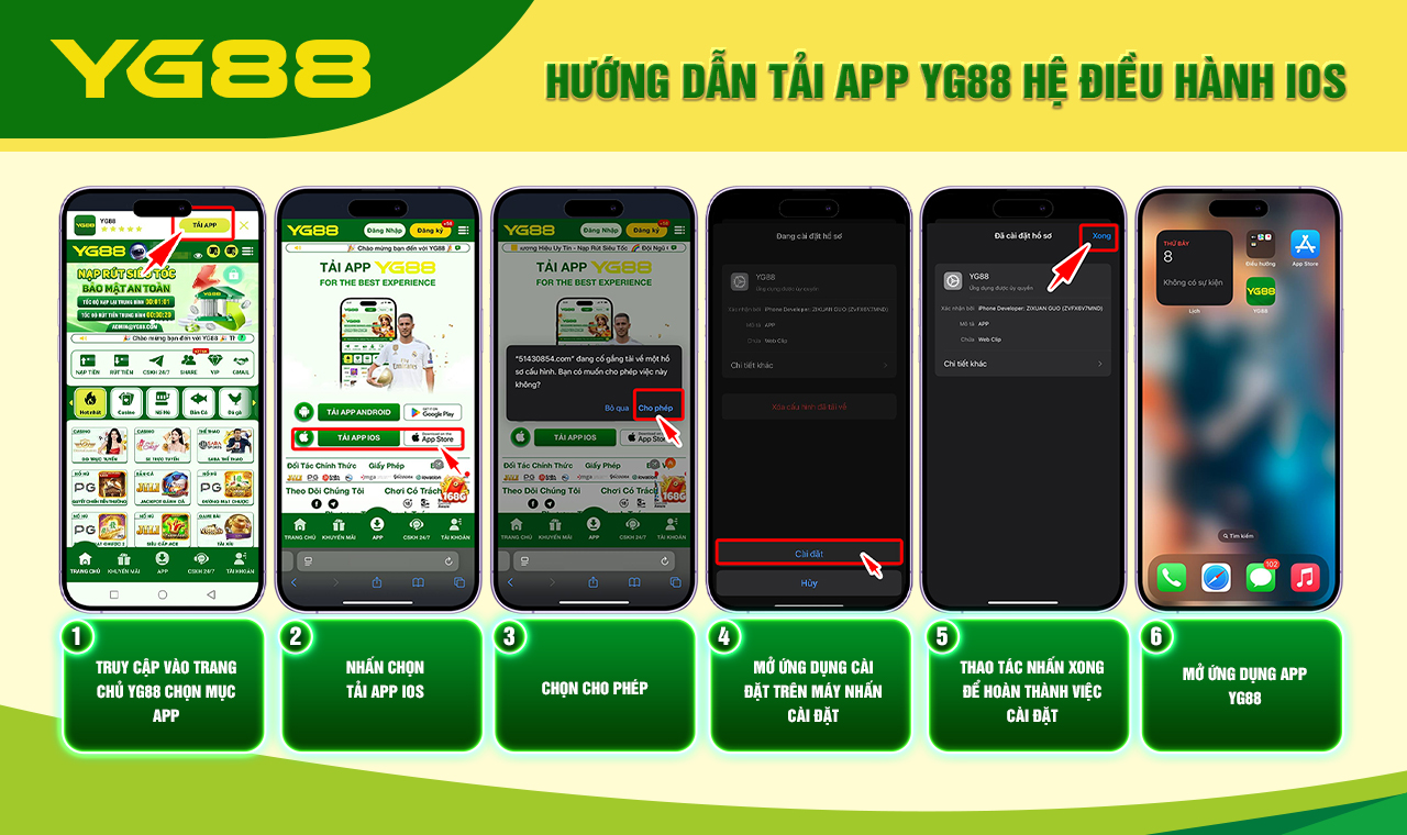 HƯỚNG DẪN TẢI APP YG88 HỆ ĐIỀU HÀNH IOS